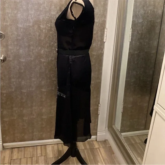 Nicola Finetti Elegant Black Embellished Dress, US4